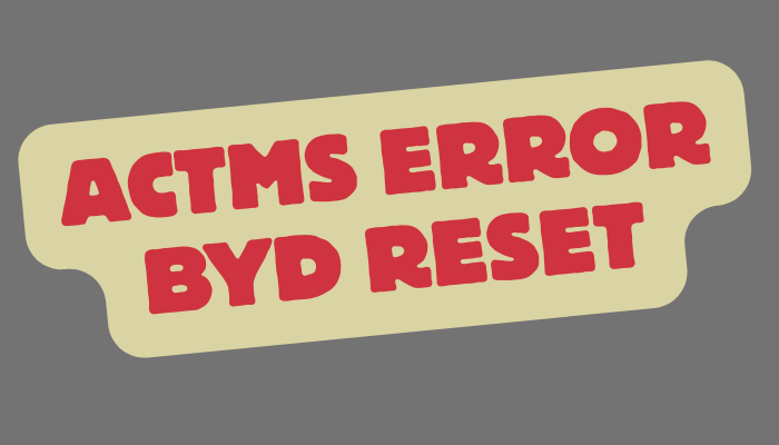 ACTMS Error BYD